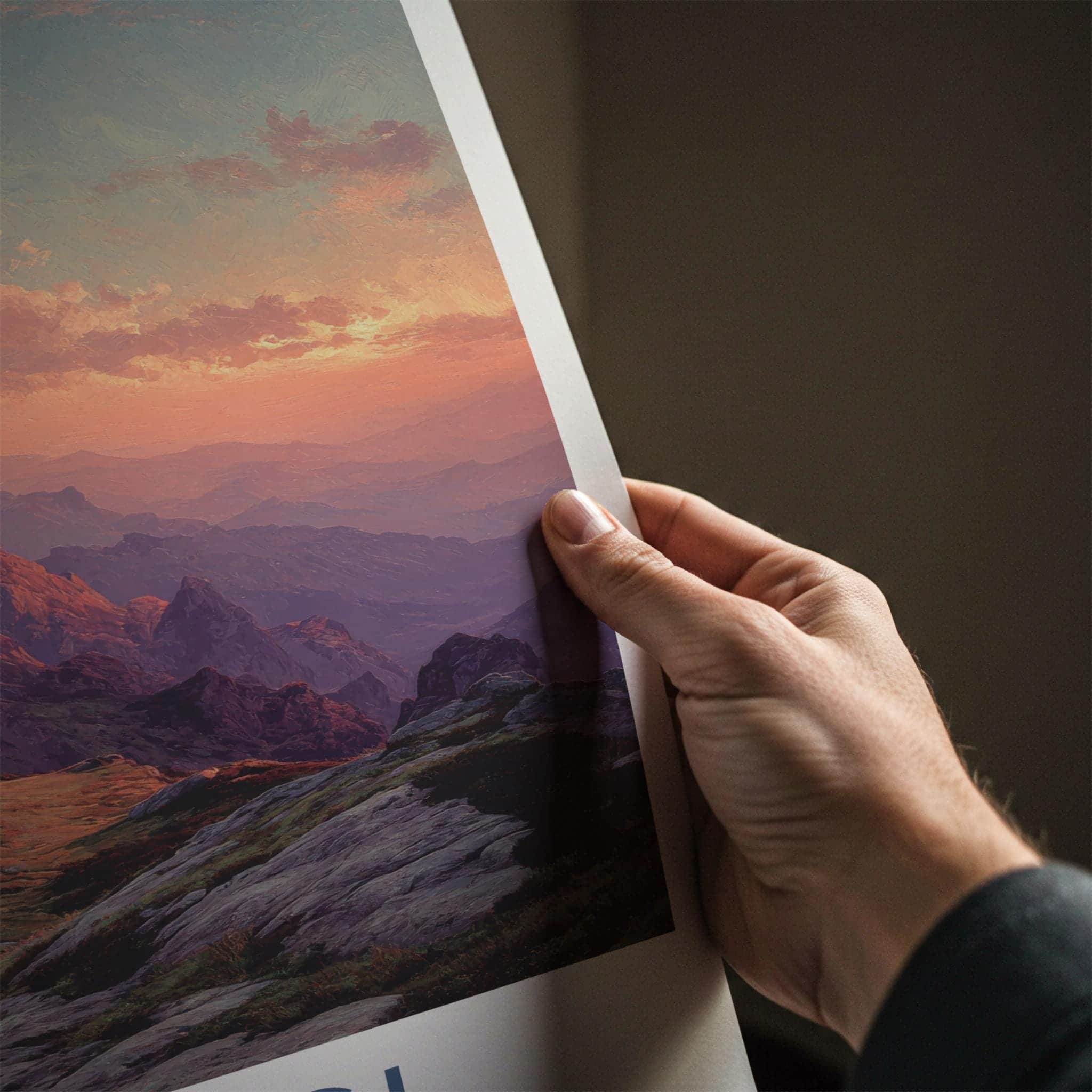 Bucegi Poster - Romania Fine Art - Crimson Mountain Peaks Room Decor