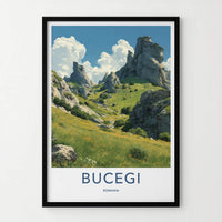 Bucegi Poster - Romania Travel Art - Majestic mountain vista Wall Decor