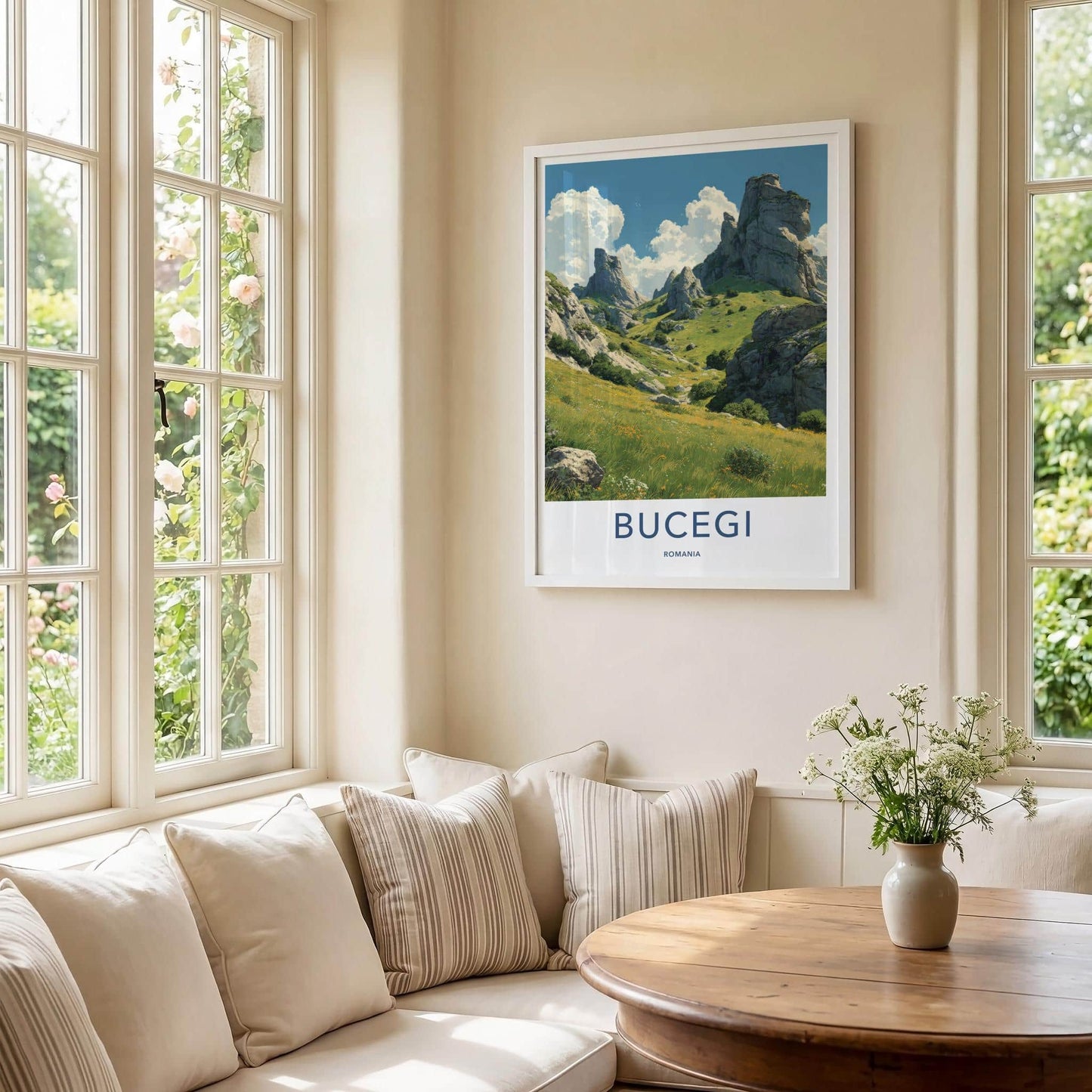 Bucegi Poster - Romania Travel Art - Majestic mountain vista Wall Decor