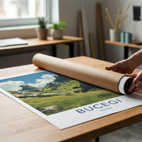 Bucegi Poster - Romania Travel Art - Majestic mountain vista Wall Decor