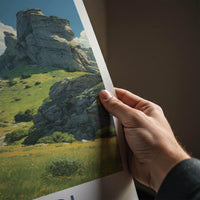 Bucegi Poster - Romania Travel Art - Majestic mountain vista Wall Decor