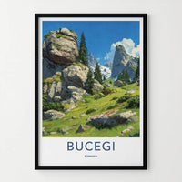 Bucegi Poster - Romania Travel Art - Rocky Mountain Meadow Home Decor