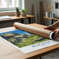 Bucegi Poster - Romania Travel Art - Rocky Mountain Meadow Home Decor