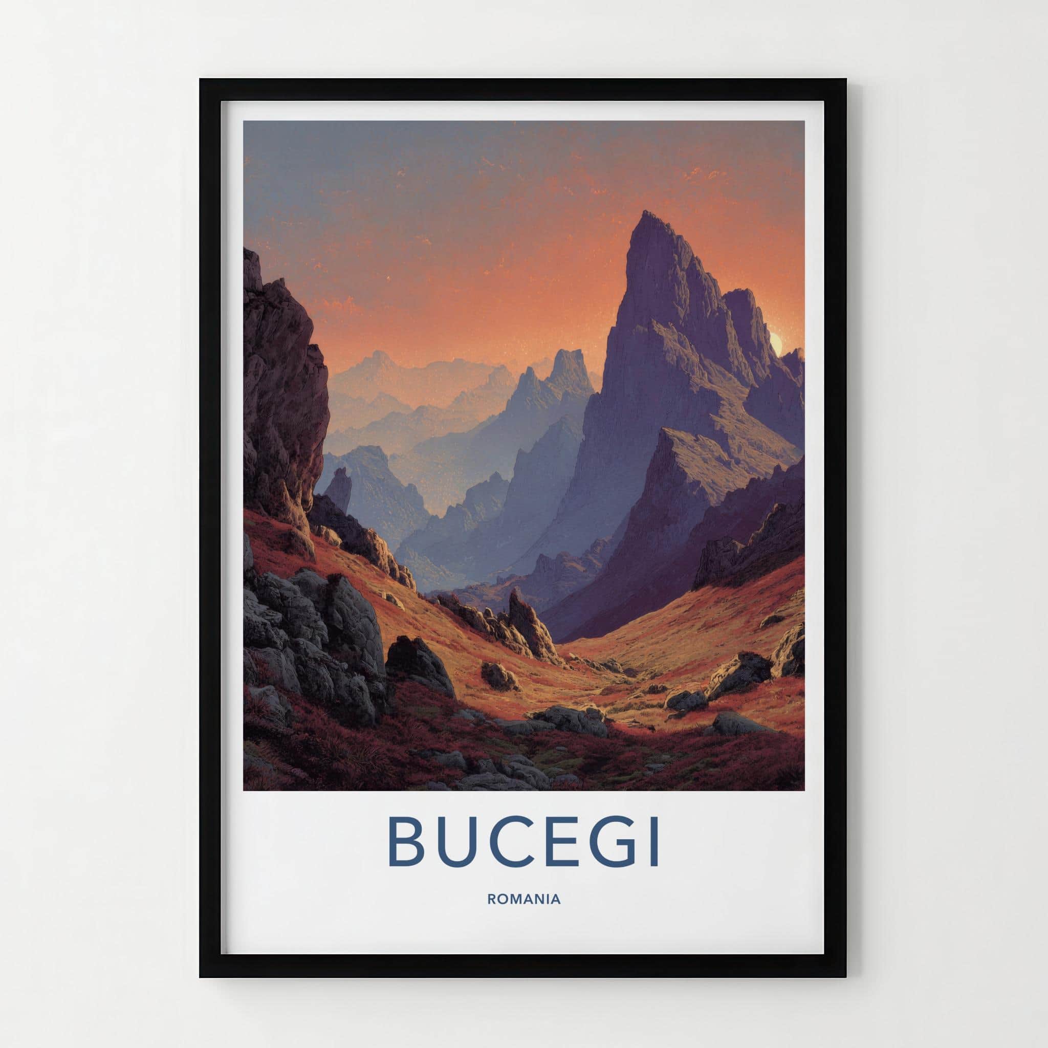 Bucegi Poster - Romania Travel Art - Vibrant Mountain Landscape Wall Decor