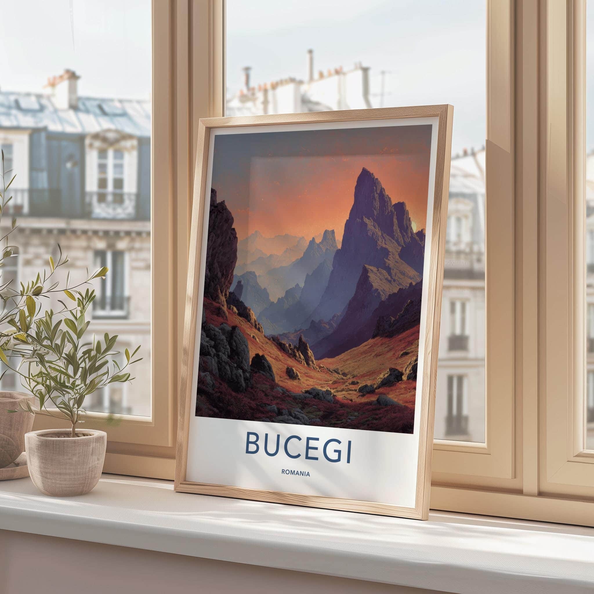 Bucegi Poster - Romania Travel Art - Vibrant Mountain Landscape Wall Decor