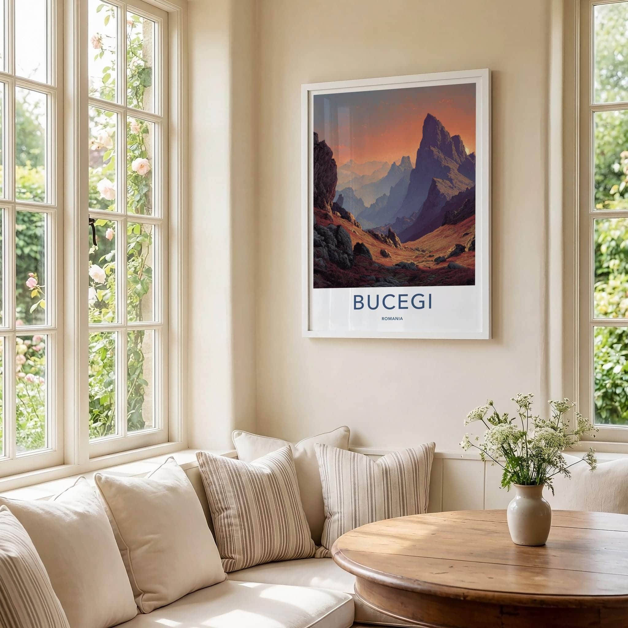 Bucegi Poster - Romania Travel Art - Vibrant Mountain Landscape Wall Decor