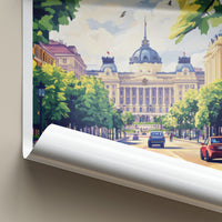 Bucharest Poster - Romania Travel Art - Grand Boulevard Building Home Decor