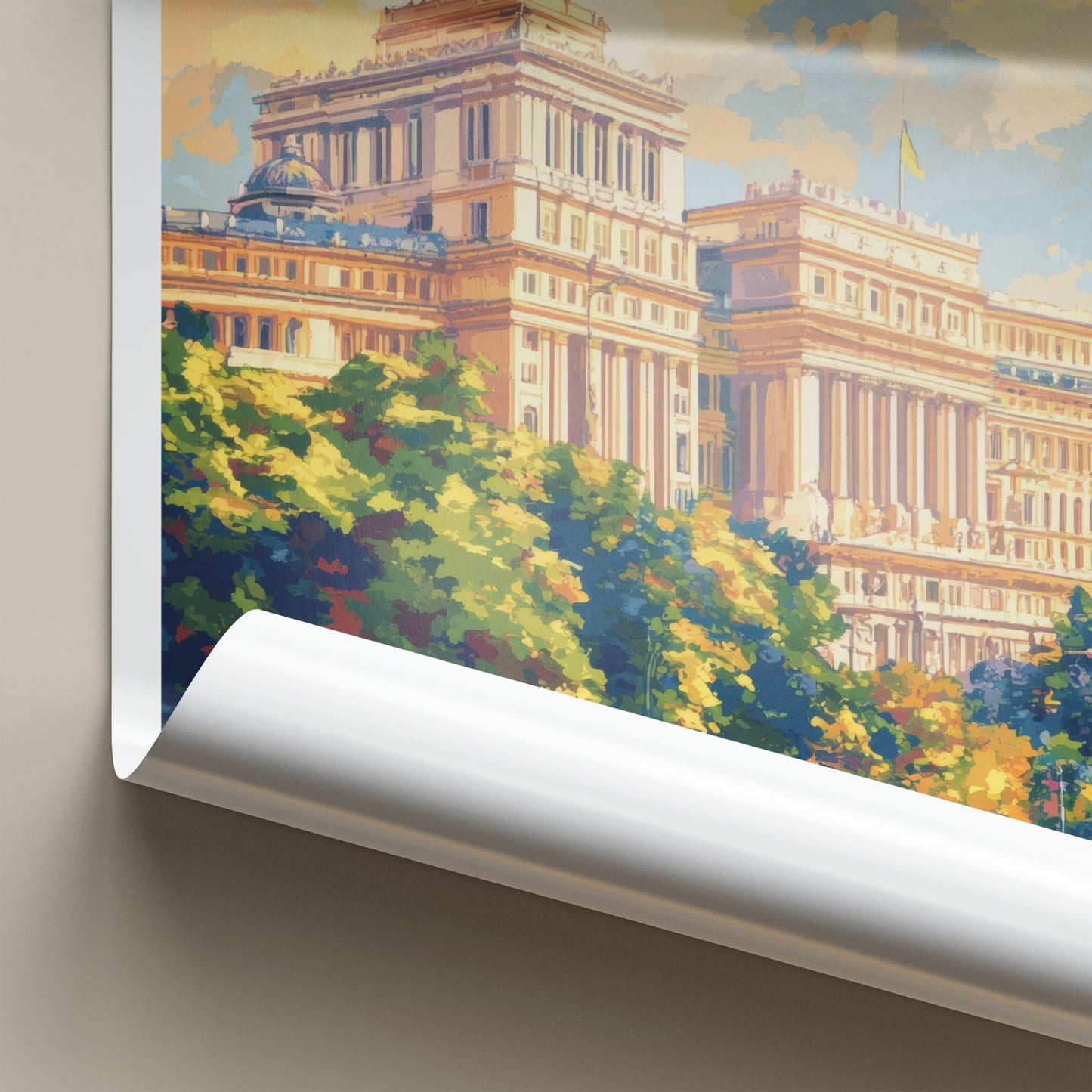 Bucharest Poster - Romania Travel Art - Grand City Street Home Decor