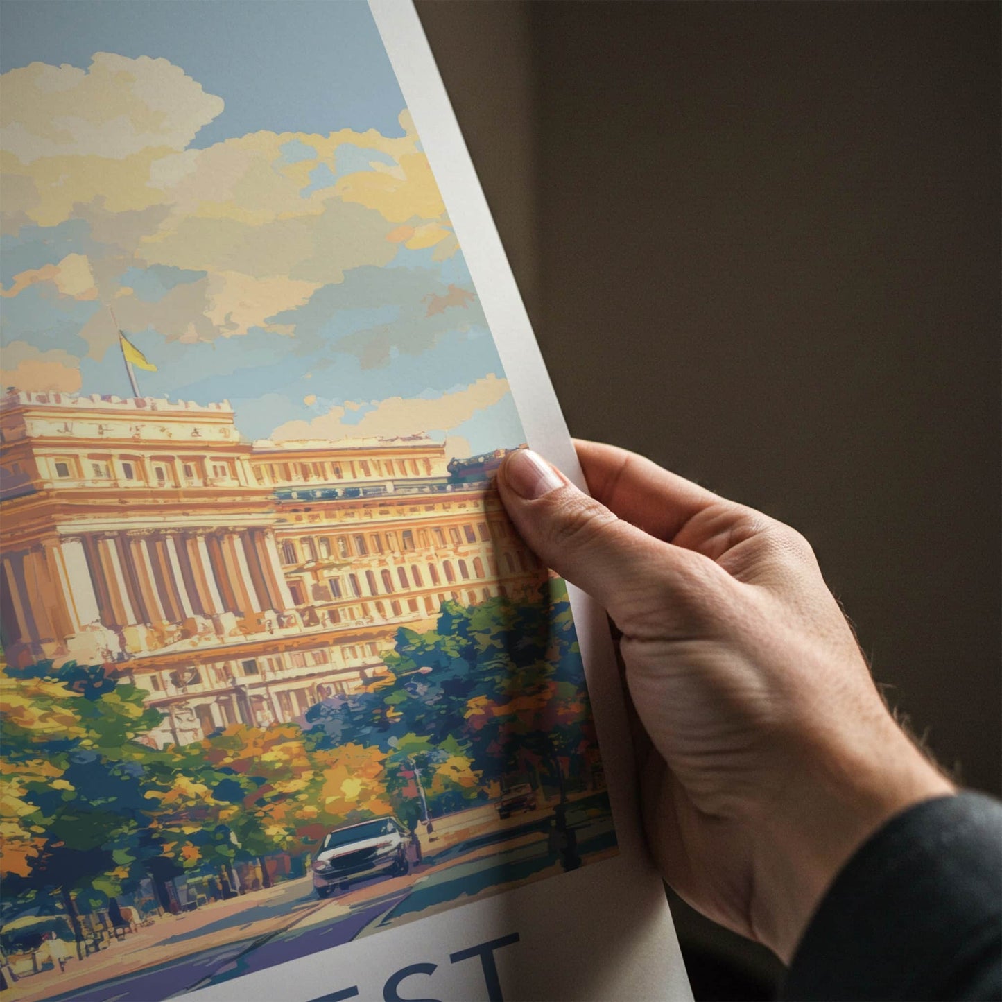 Bucharest Poster - Romania Travel Art - Grand City Street Home Decor