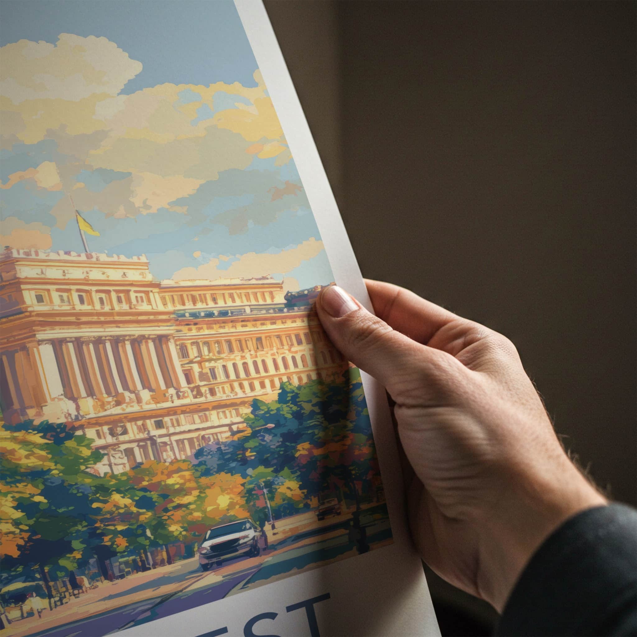 Bucharest Poster - Romania Travel Art - Grand City Street Home Decor