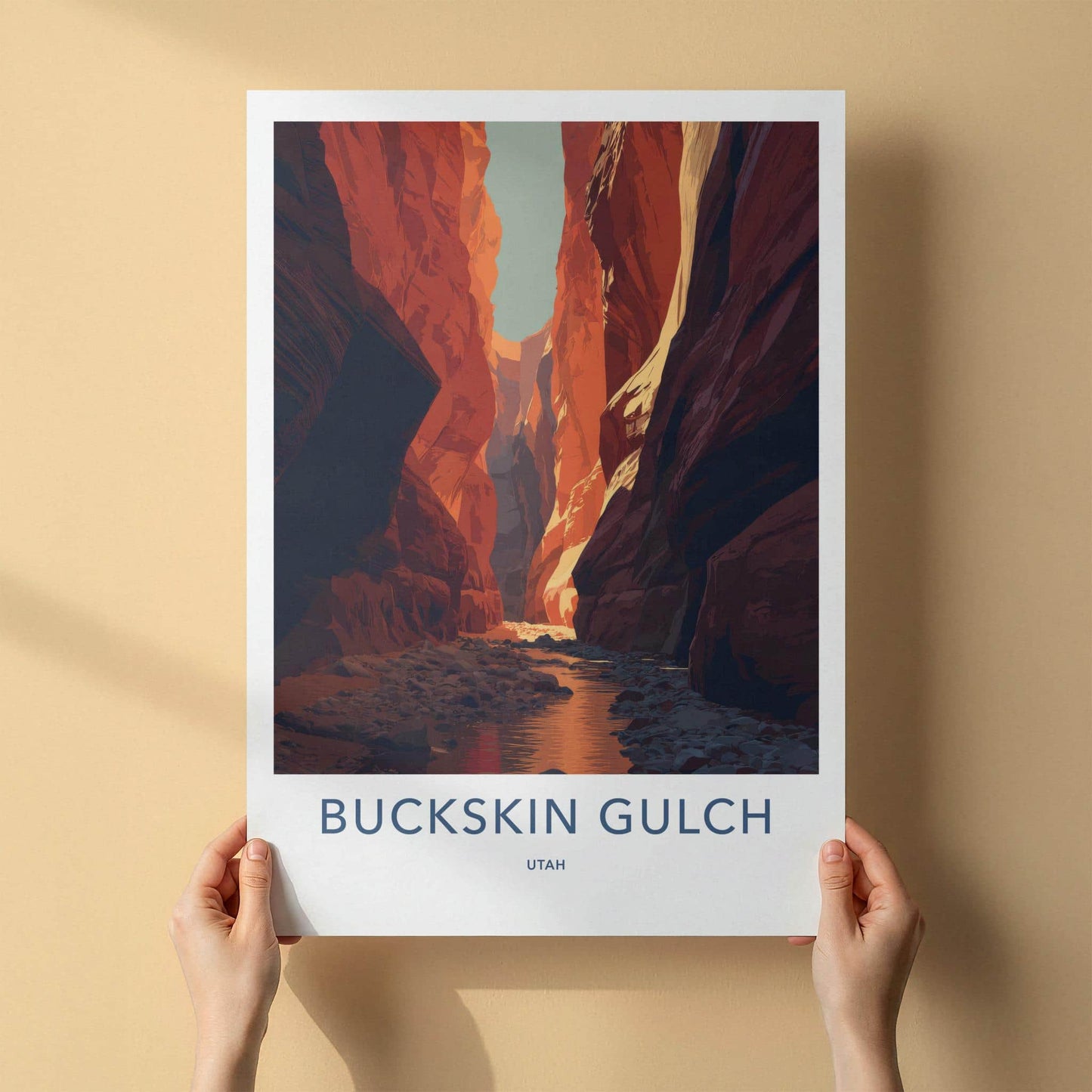 Buckskin Gulch Poster - Utah Art Print - Dramatic Slot Canyon Wall Decor