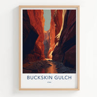 Buckskin Gulch Poster - Utah Art Print - Dramatic Slot Canyon Wall Decor