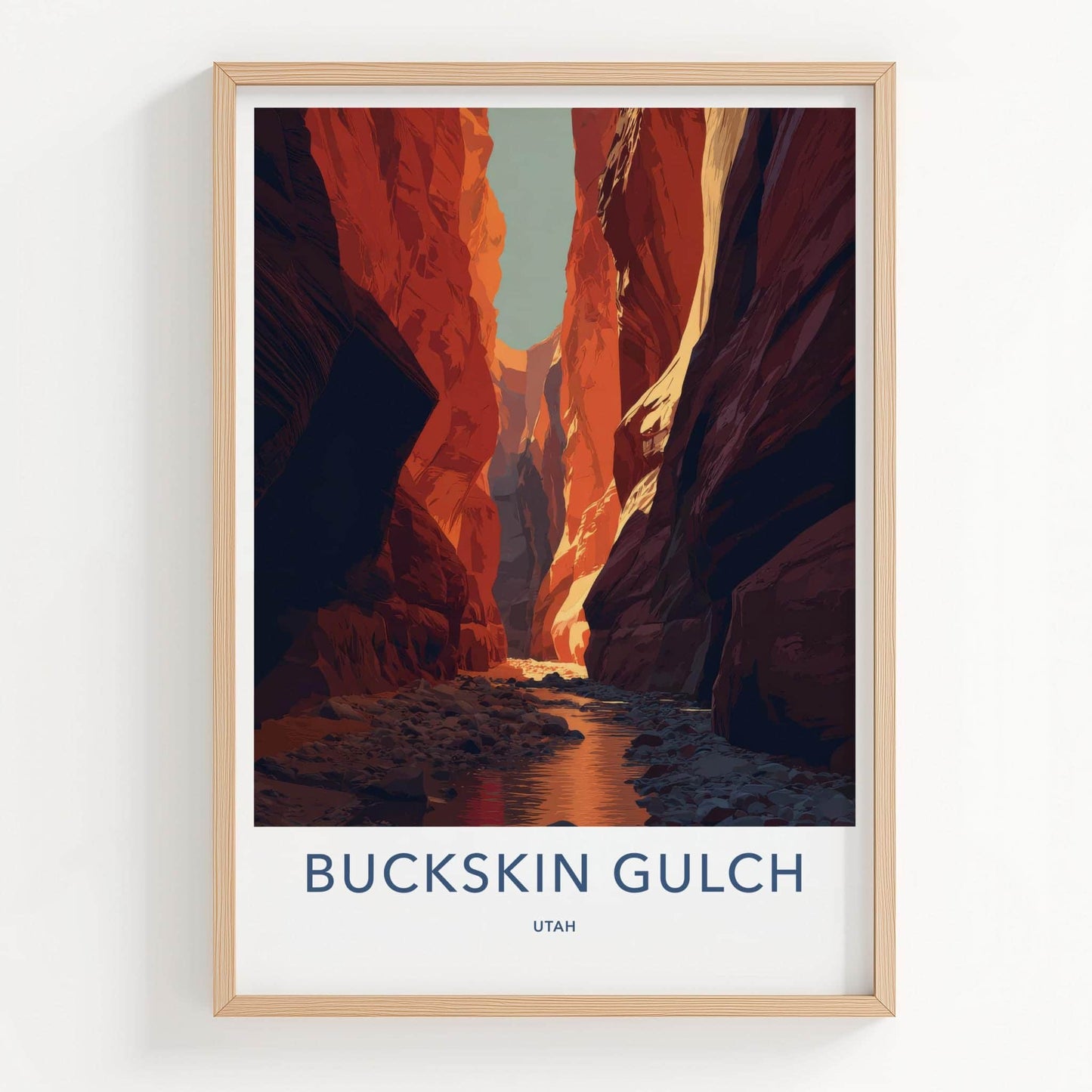 Buckskin Gulch Poster - Utah Art Print - Dramatic Slot Canyon Wall Decor