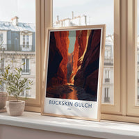 Buckskin Gulch Poster - Utah Art Print - Dramatic Slot Canyon Wall Decor