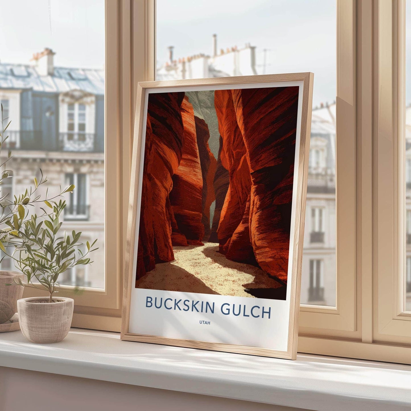 Buckskin Gulch Poster - Utah Travel Art - Deep Canyon Walls Wall Decor