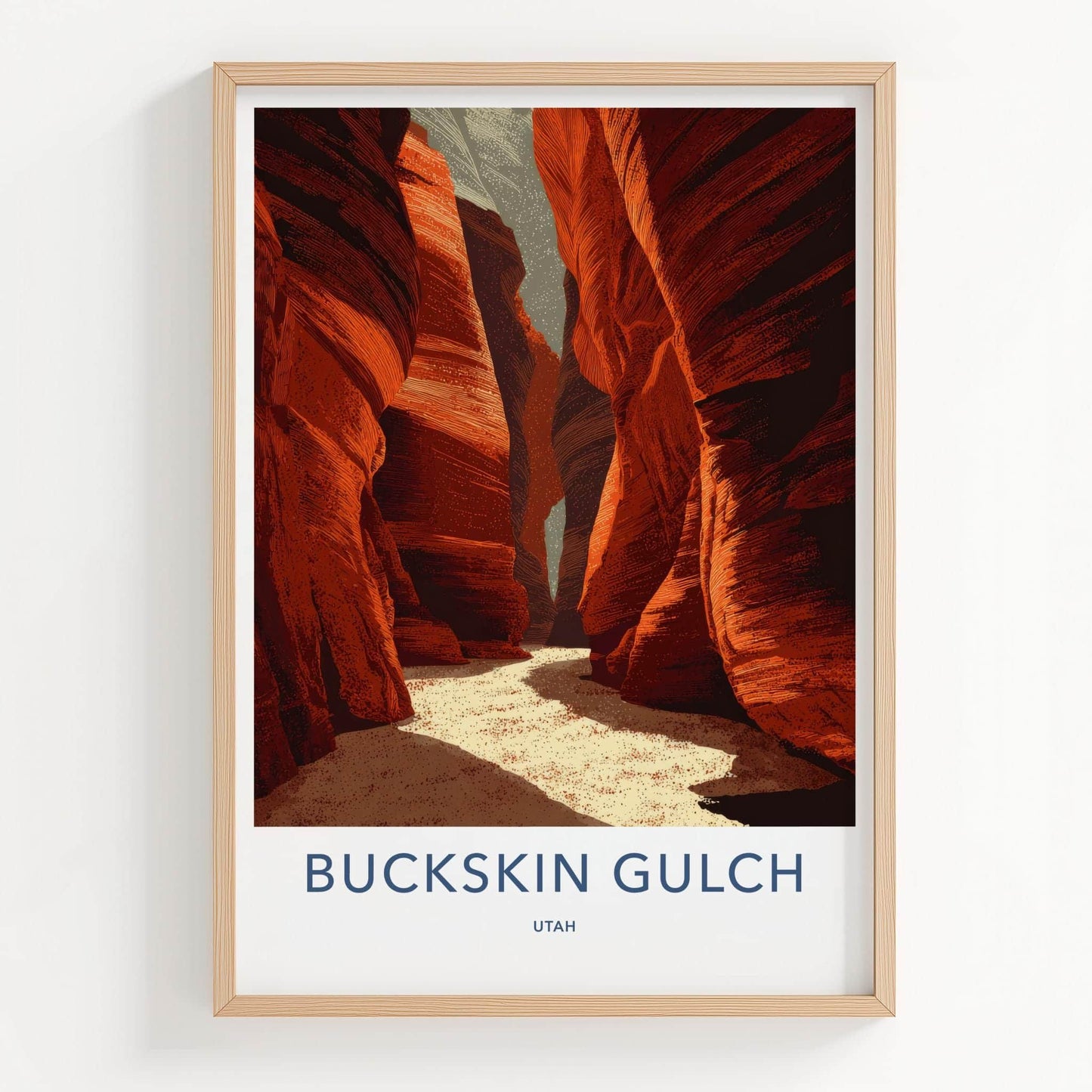 Buckskin Gulch Poster - Utah Travel Art - Deep Canyon Walls Wall Decor