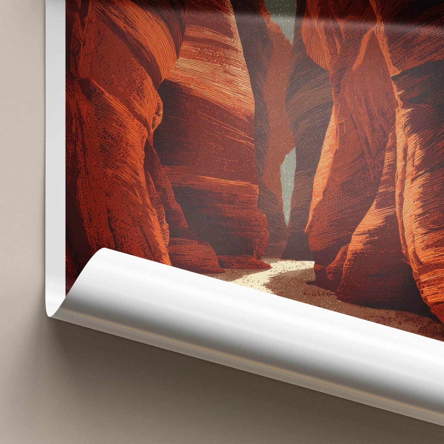 Buckskin Gulch Poster - Utah Travel Art - Deep Canyon Walls Wall Decor