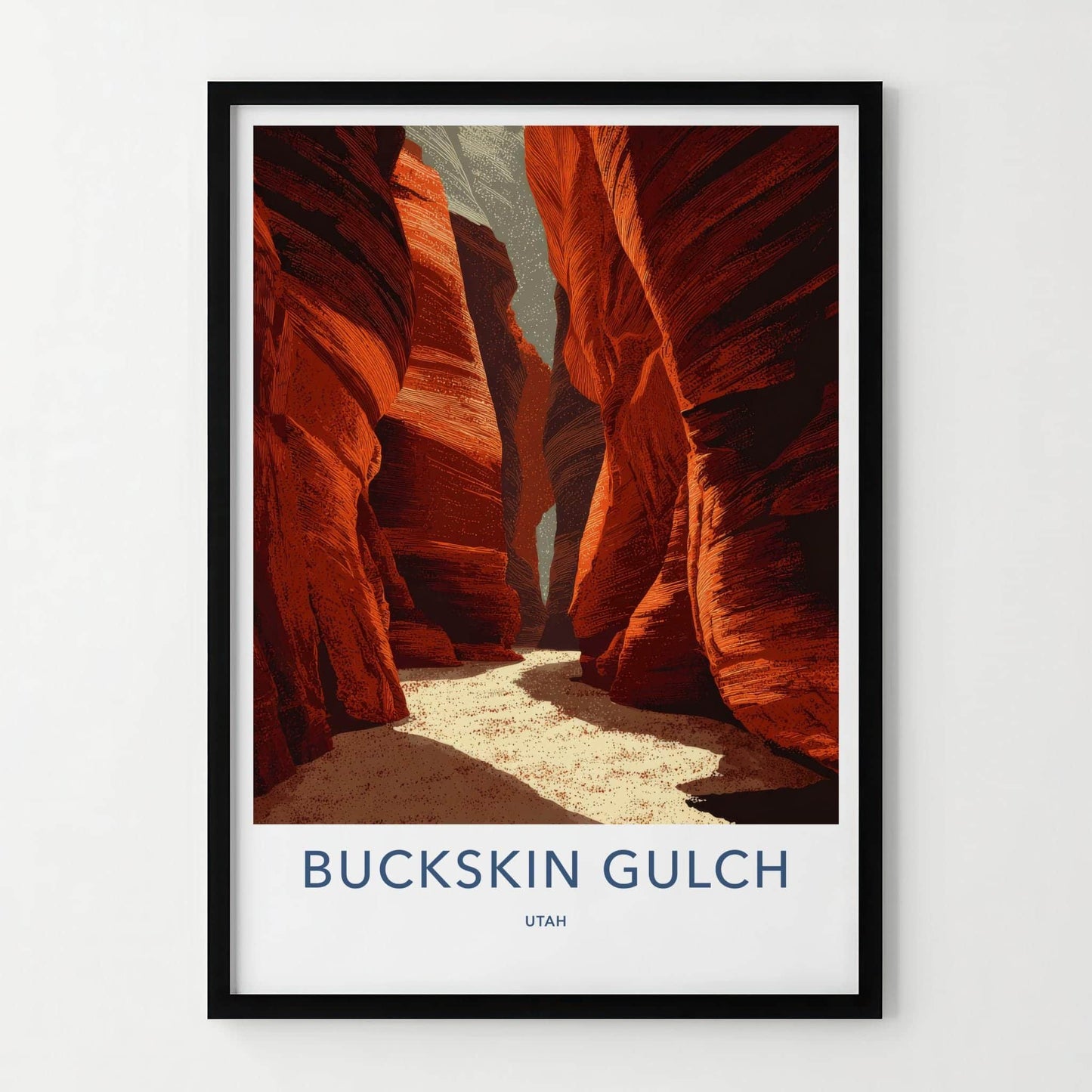 Buckskin Gulch Poster - Utah Travel Art - Deep Canyon Walls Wall Decor