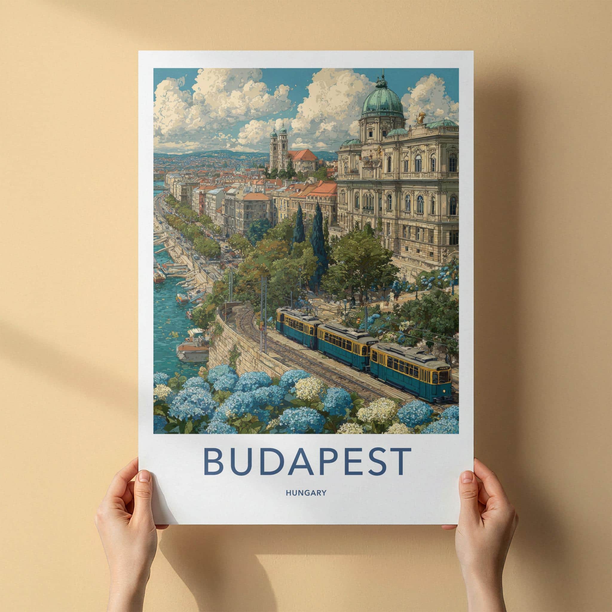 Budapest Poster - Hungary Scenic Art - Grand River Vista Lounge Decor