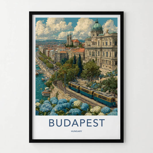 Budapest Poster - Hungary Scenic Art - Grand River Vista Lounge Decor