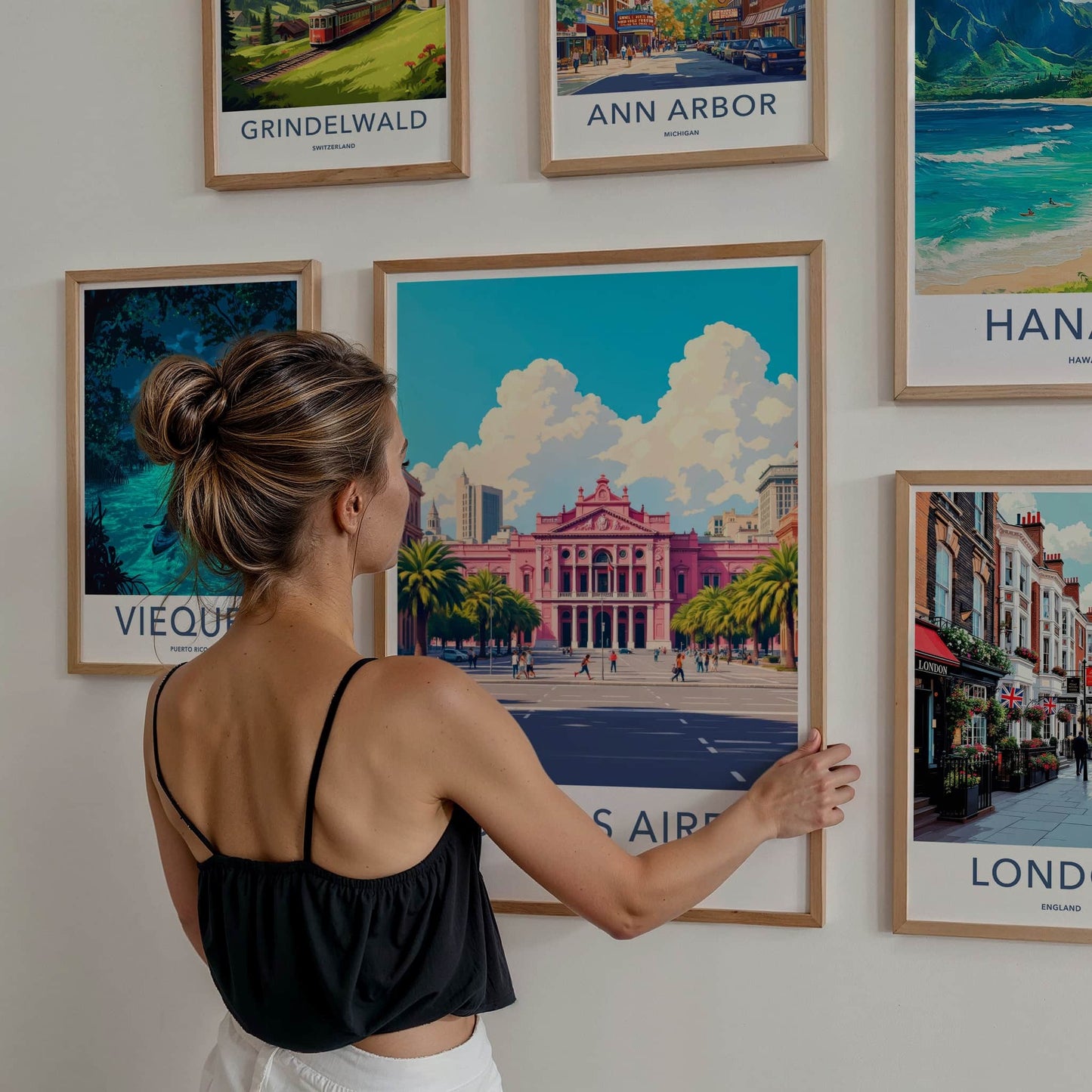 Buenos Aires Poster - Argentina Travel Art - Iconic Pink Building Home Decor