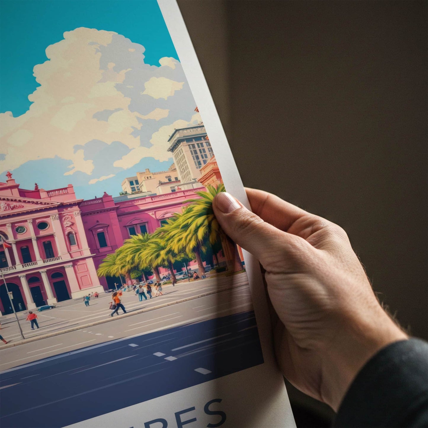 Buenos Aires Poster - Argentina Travel Art - Iconic Pink Building Home Decor