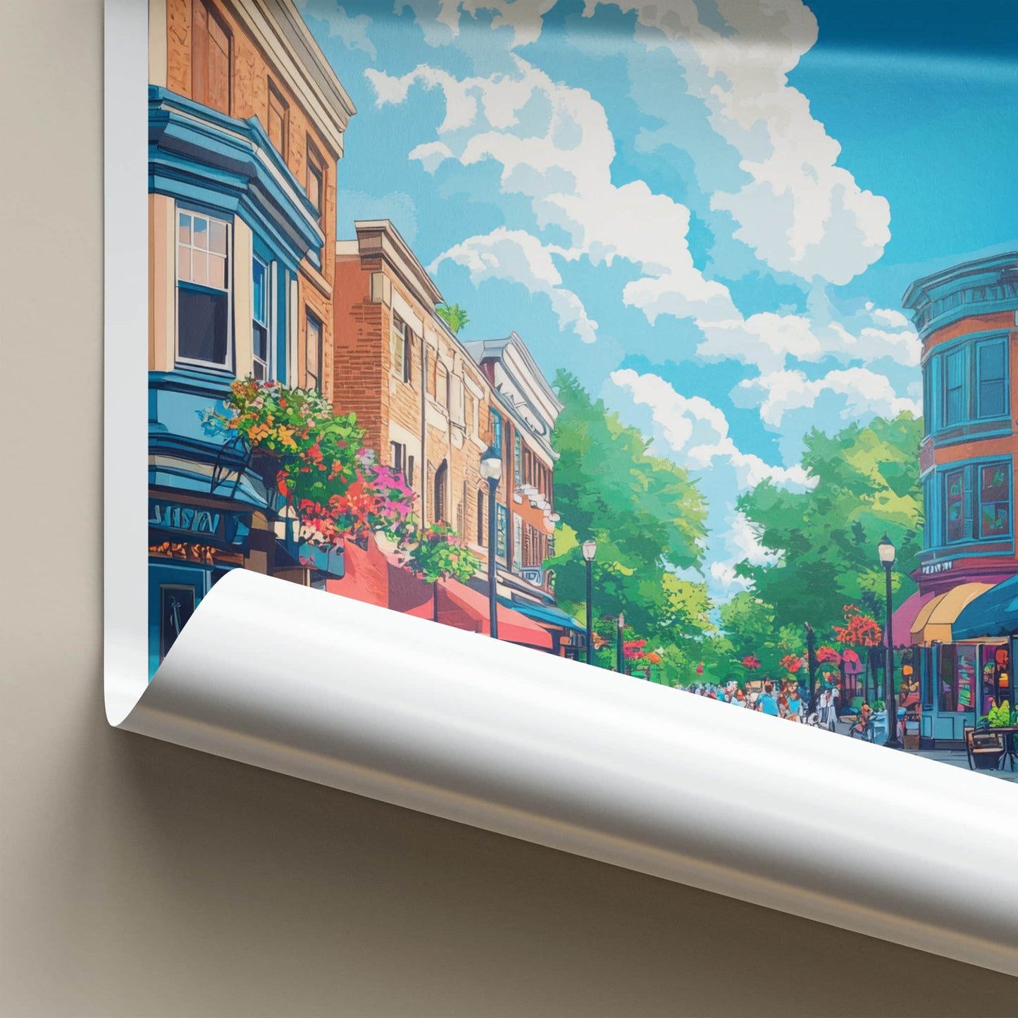 Buffalo Poster - New York Travel Art - Lively Street Shops Home Decor