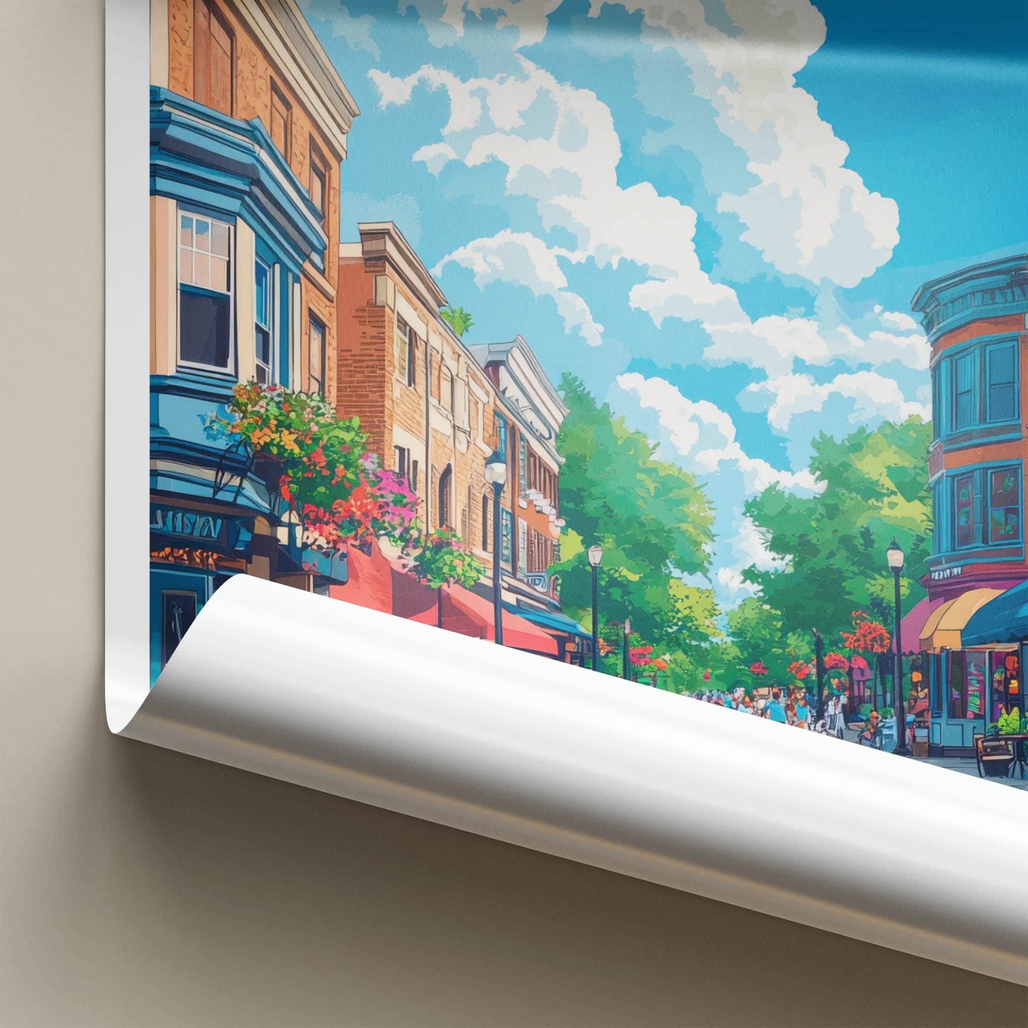 Buffalo Poster - New York Travel Art - Lively Street Shops Home Decor