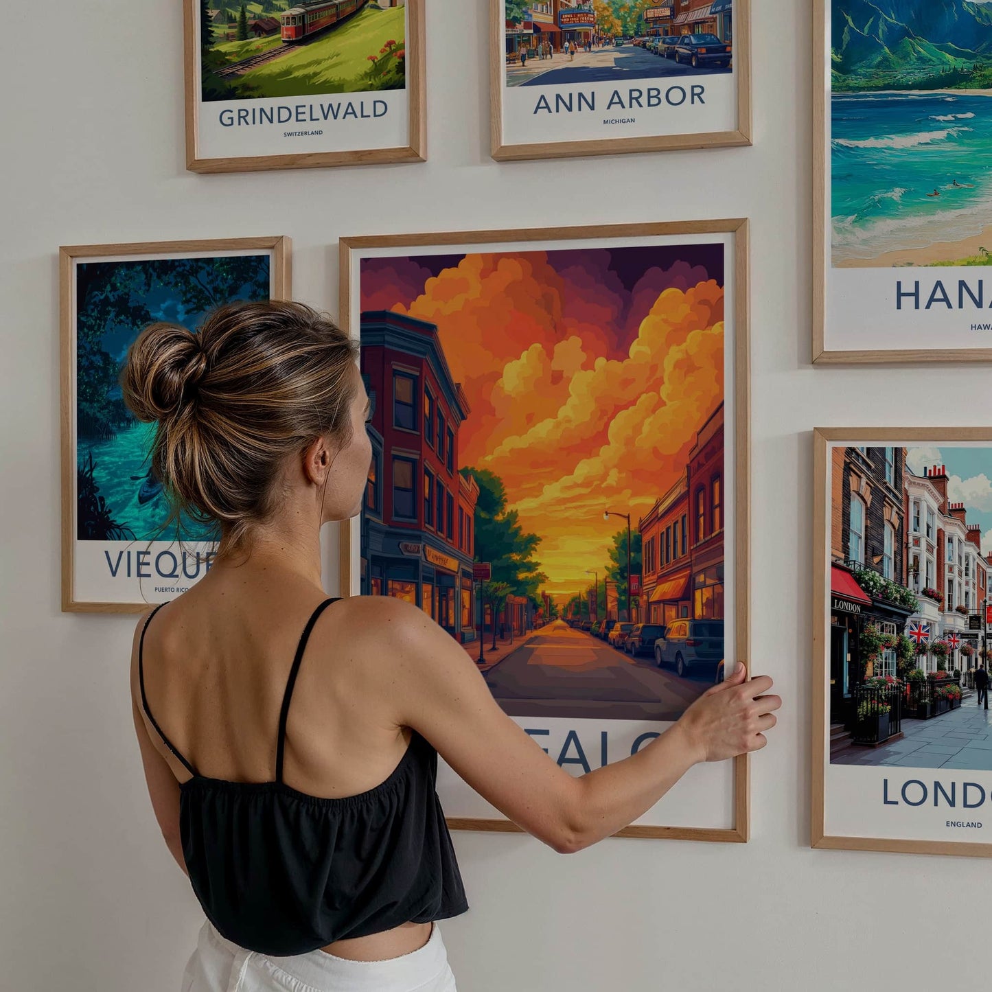 Buffalo Poster - New York Travel Art - Vibrant Sunset Street Home Decor