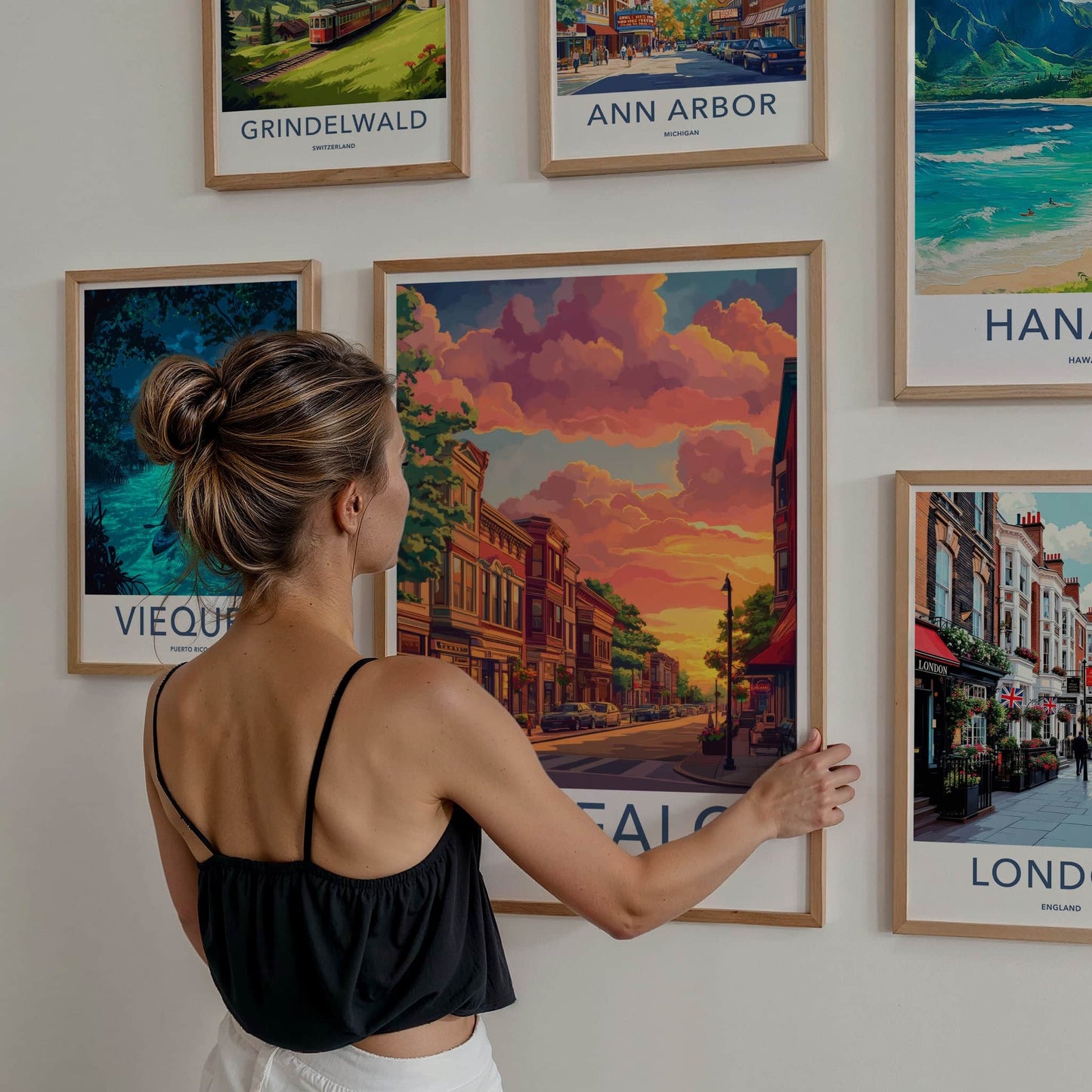 Buffalo Poster - New York Wall Art - Vibrant Sunset Street Home Decor
