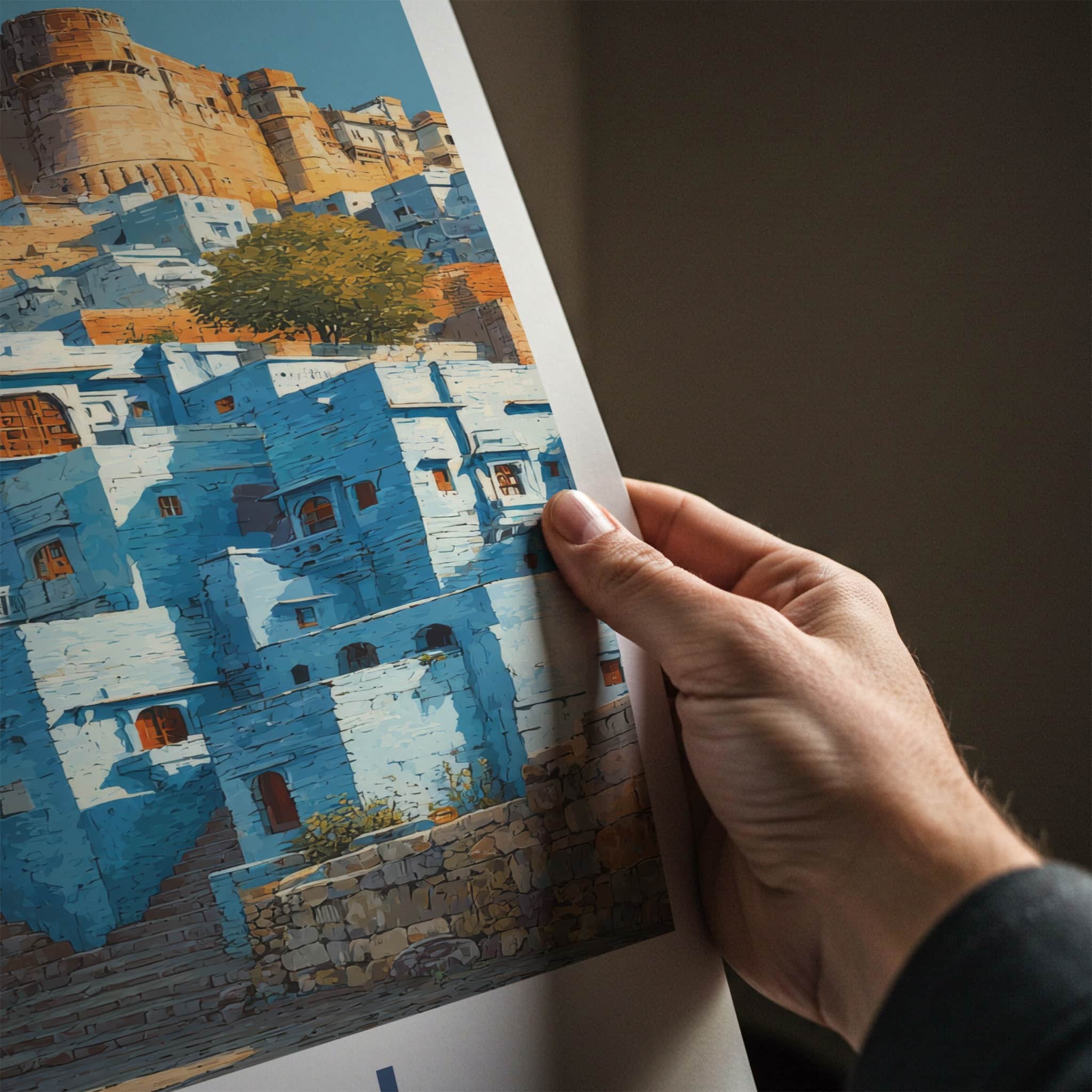Bundi Poster - Rajasthan Travel Art - Blue City Fortress Home Decor