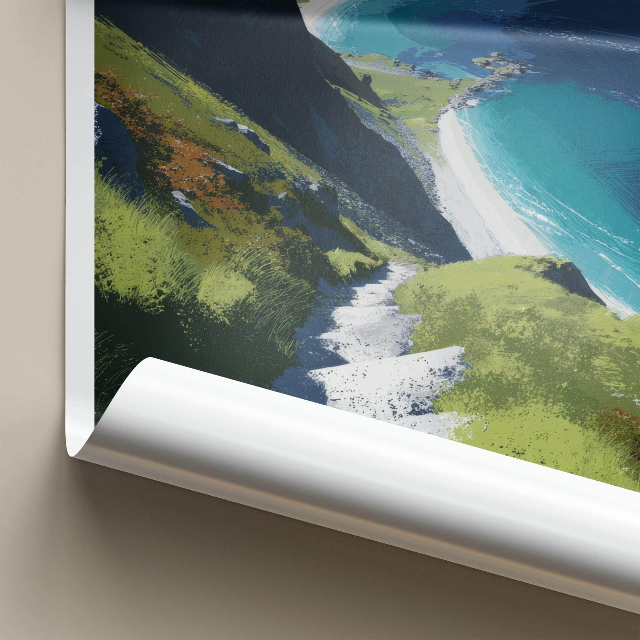 Bunessstranda Poster - Norway Scenic Art - Winding Path Beach Home Decor