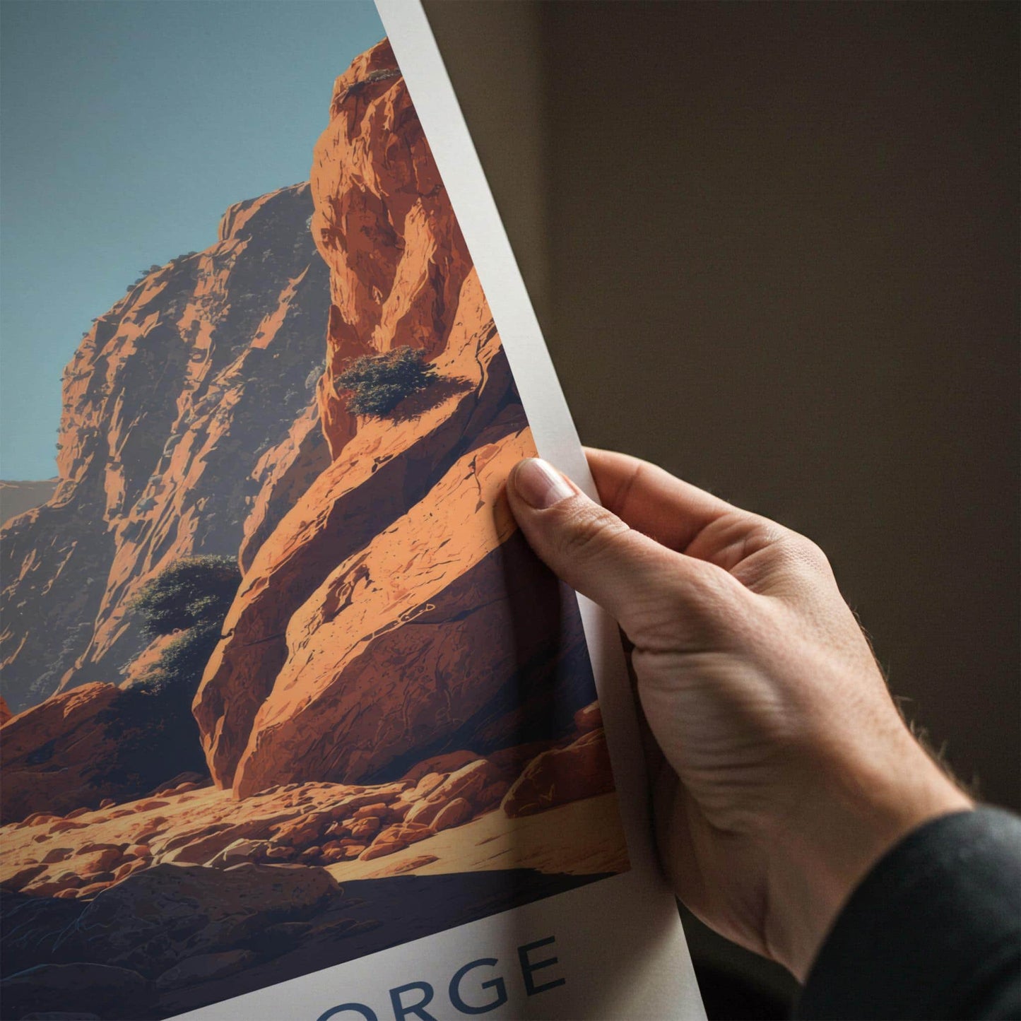 Bunyeroo Gorge Poster - Australia Travel Art - Desert Canyon Walls Wall Decor