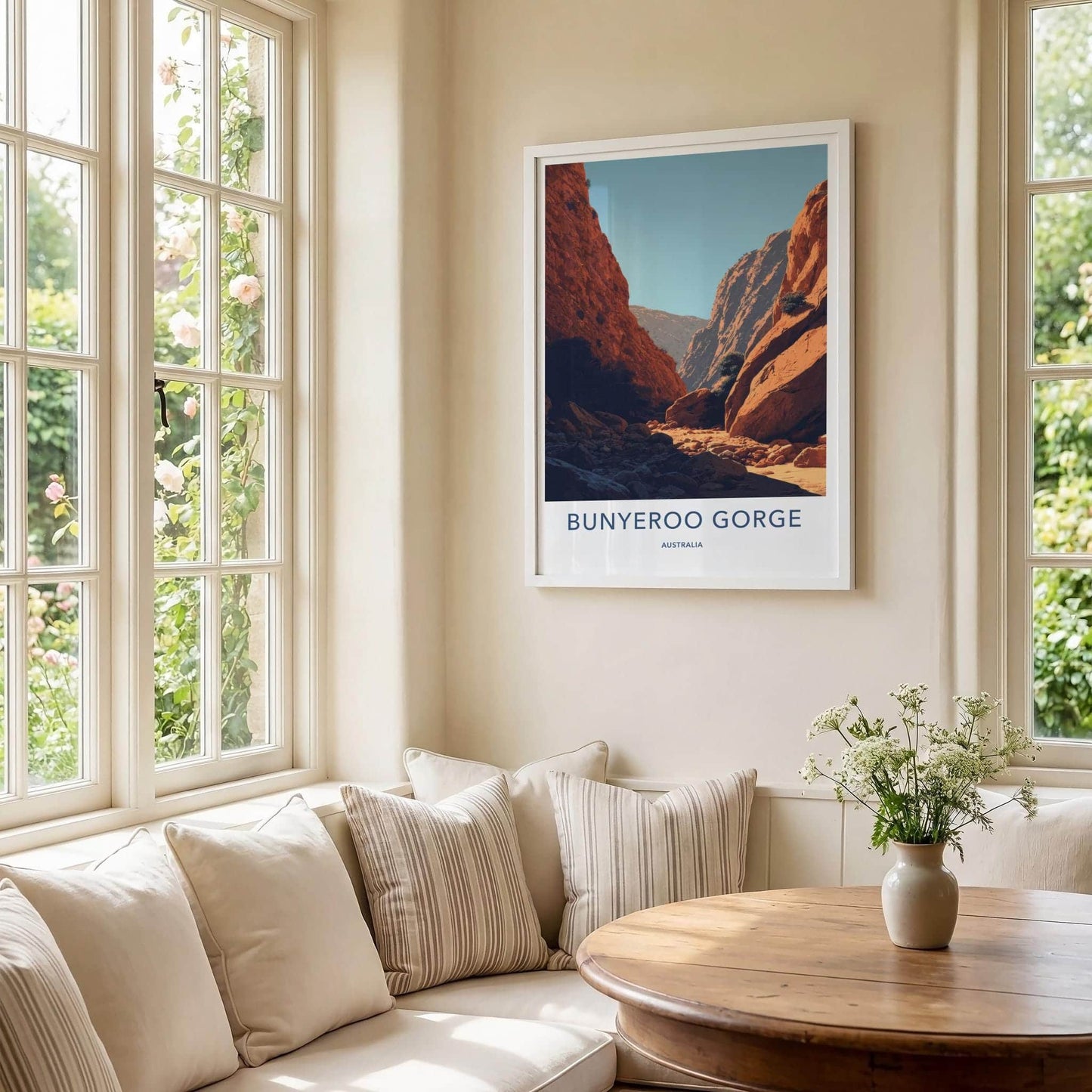 Bunyeroo Gorge Poster - Australia Travel Art - Desert Canyon Walls Wall Decor