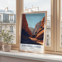 Bunyeroo Gorge Poster - Australia Travel Art - Desert Canyon Walls Wall Decor