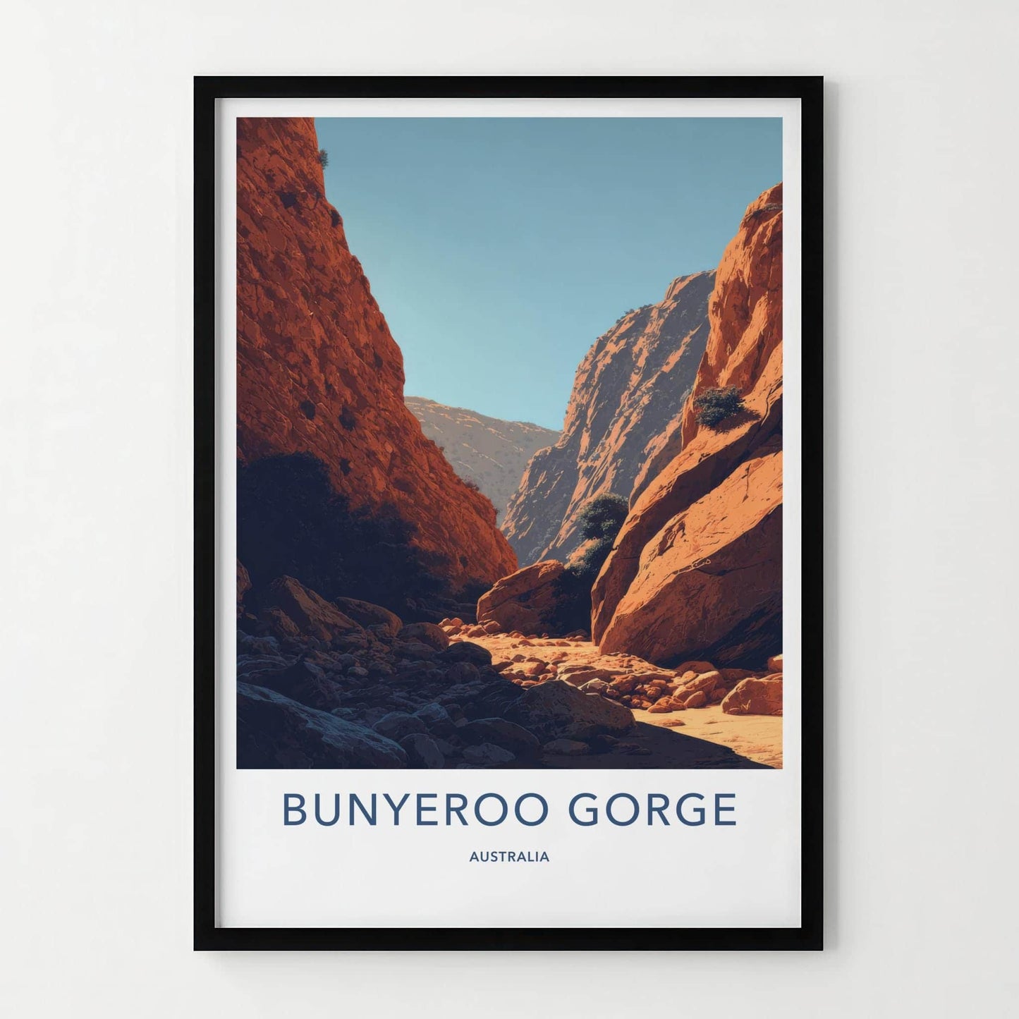 Bunyeroo Gorge Poster - Australia Travel Art - Desert Canyon Walls Wall Decor