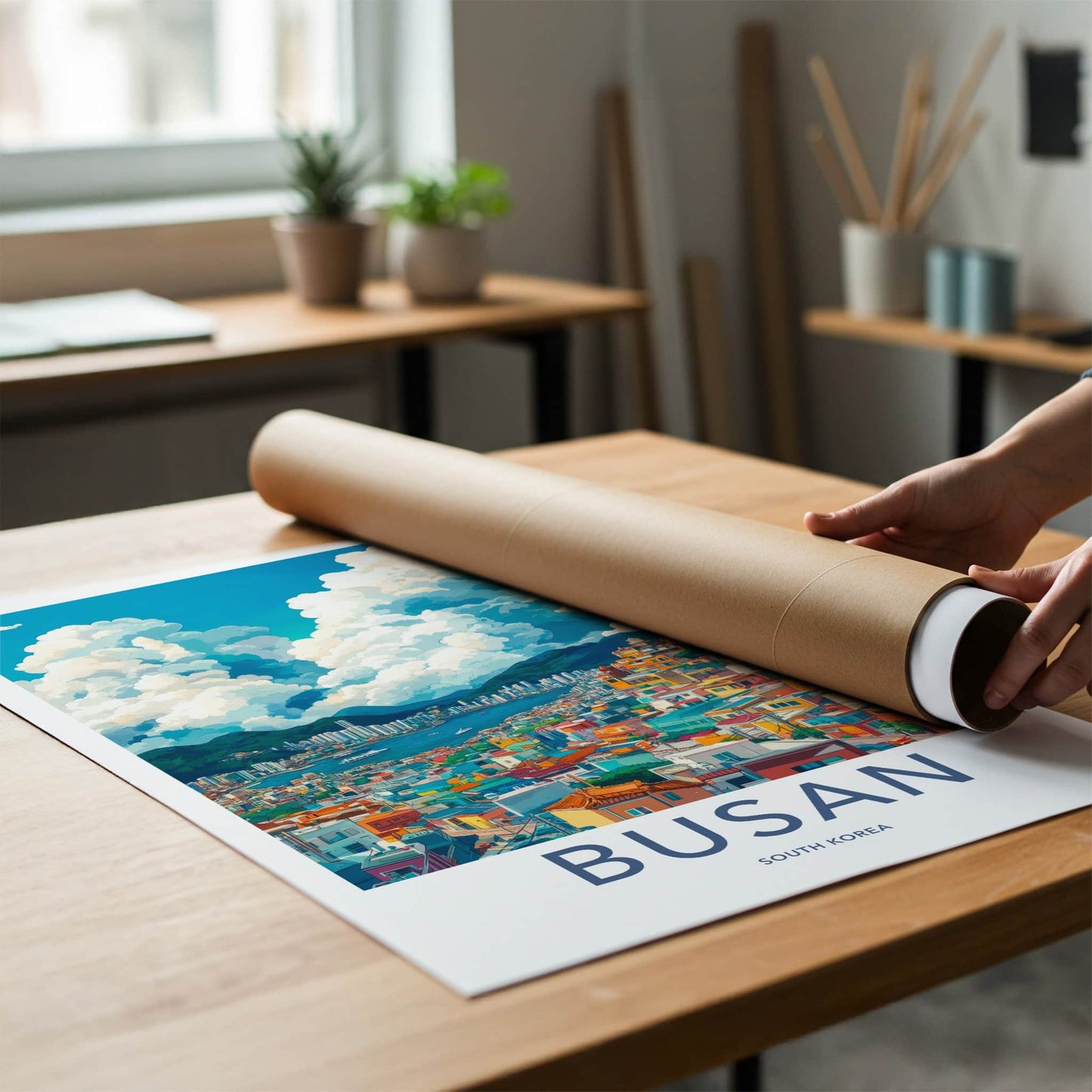 Busan Poster - South Korea Travel Art - Vibrant Coastal City Home Decor