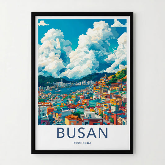 Busan Poster - South Korea Travel Art - Vibrant Coastal City Home Decor