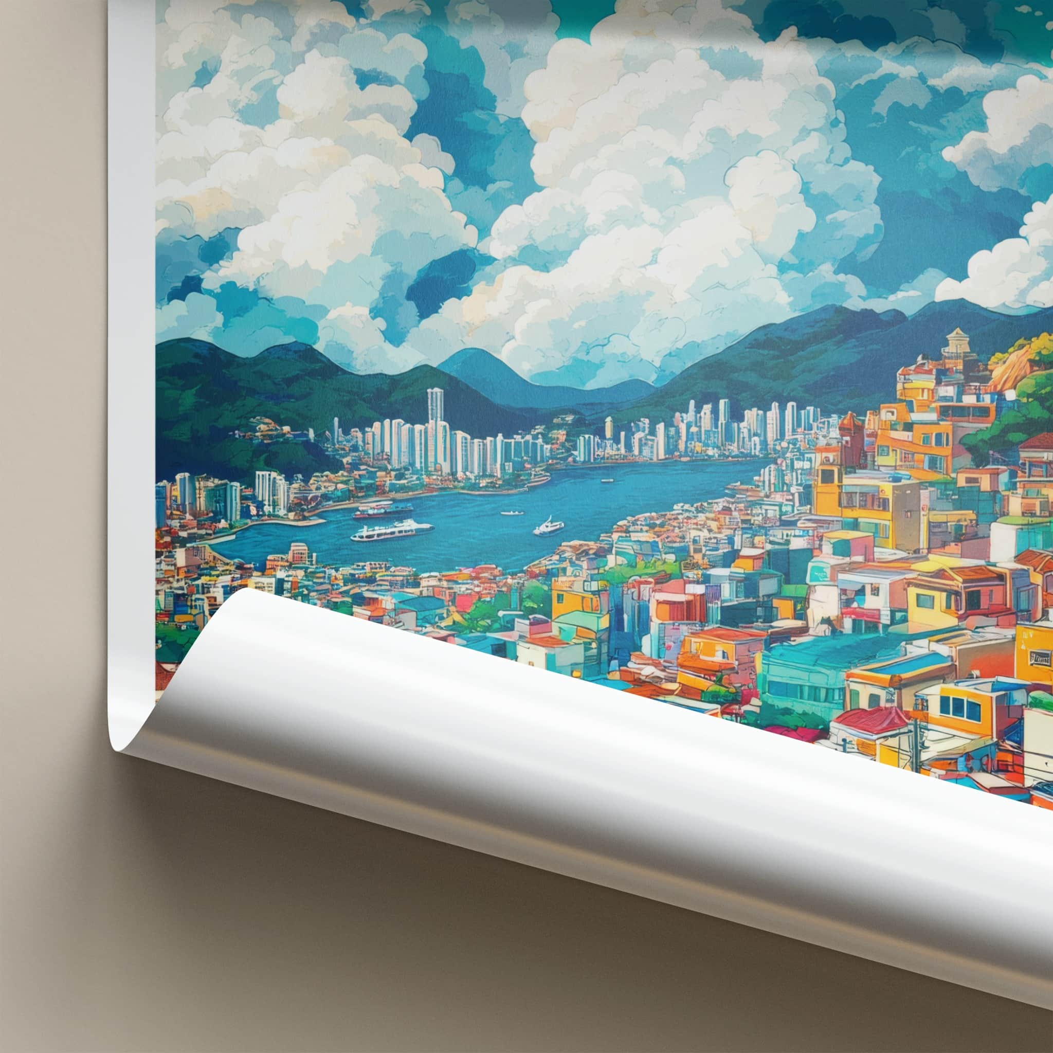 Busan Poster - South Korea Travel Art - Vibrant Coastal City Home Decor