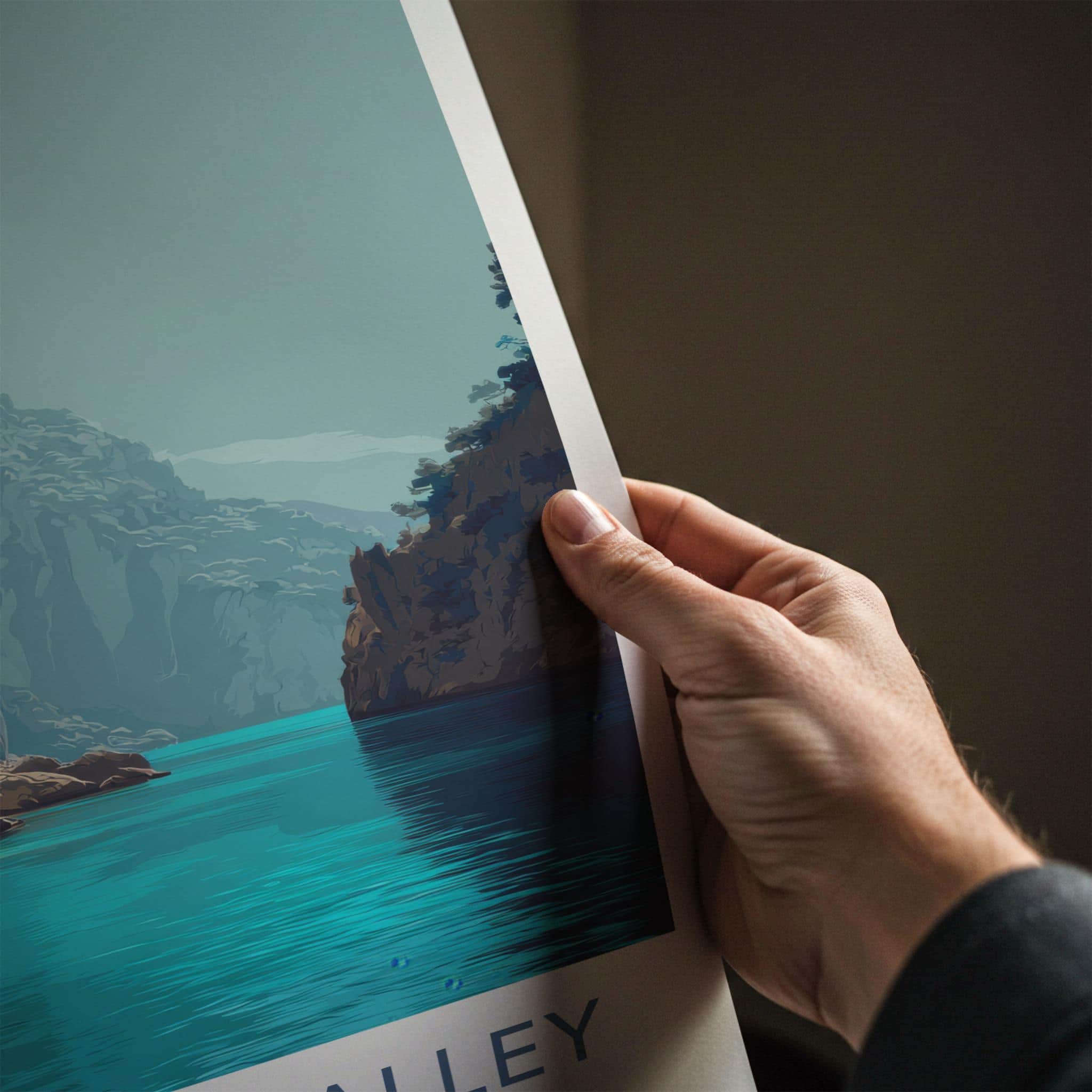 Butterfly Valley Poster - Turkiye Scenic Art - Turquoise Water Cliffs Room Decor