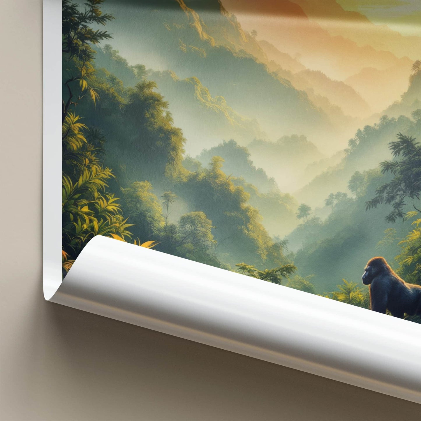 Bwindi National Park Poster - Uganda Travel Art - Mountain Gorilla Sunset Home Decor