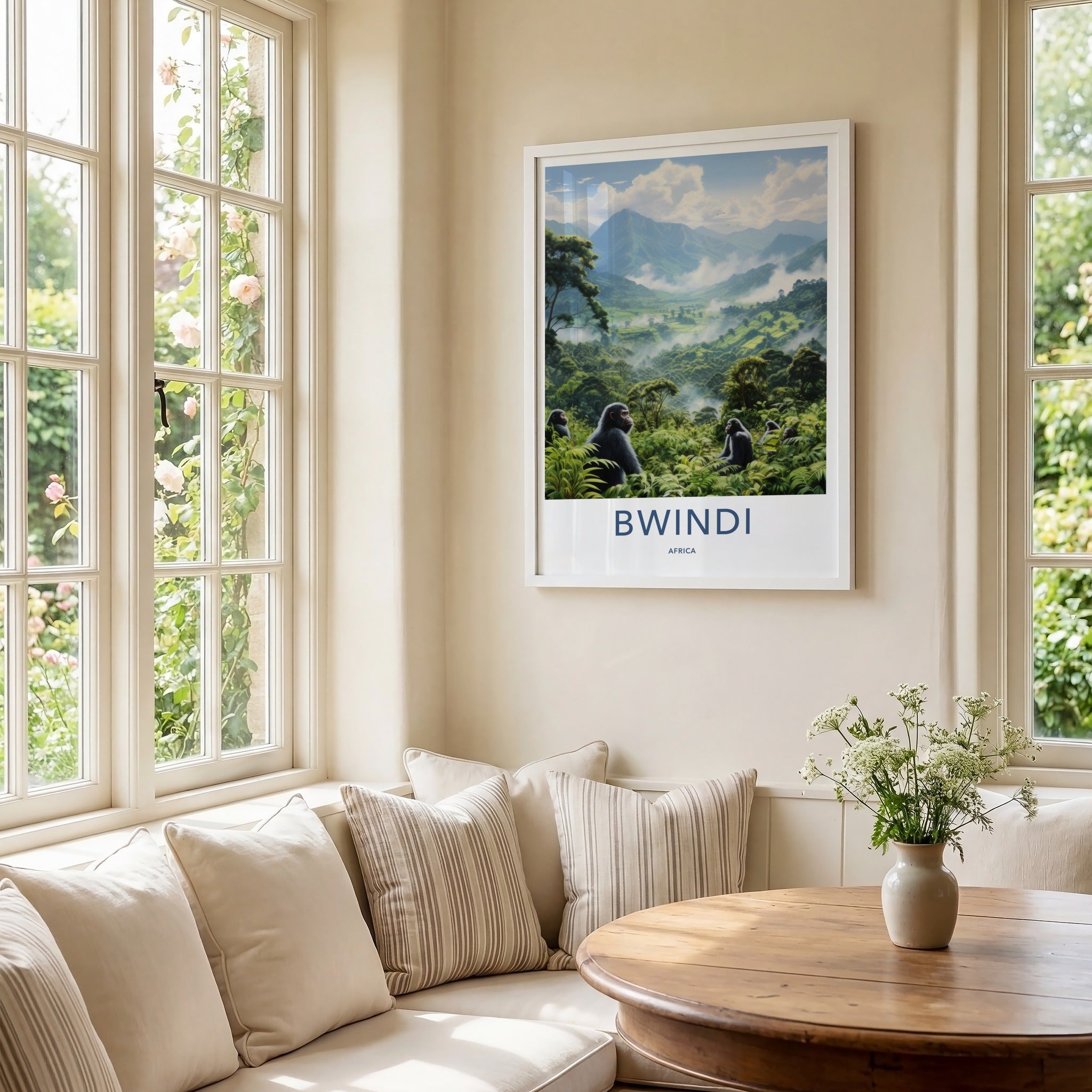 Bwindi Poster - Uganda Travel Art - African Jungle Gorillas Home Decor