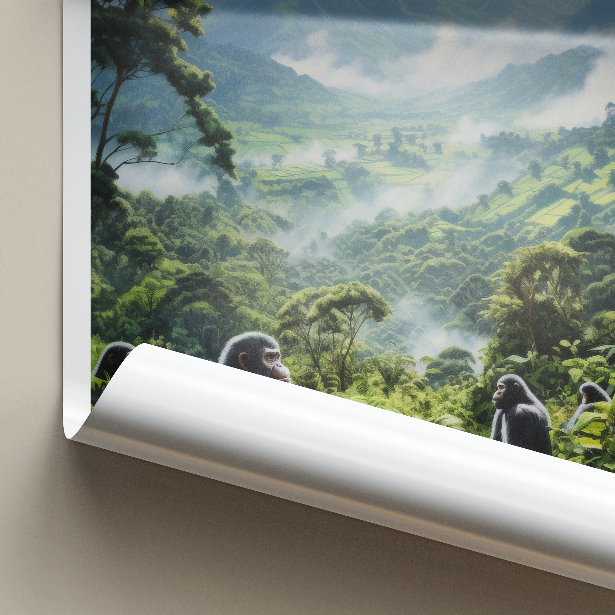 Bwindi Poster - Uganda Travel Art - African Jungle Gorillas Home Decor