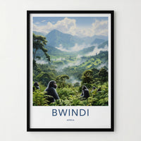 Bwindi Poster - Uganda Travel Art - African Jungle Gorillas Home Decor
