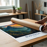 Bwindi Poster - Uganda Travel Art - Gorilla Forest Sunrise Wall Decor