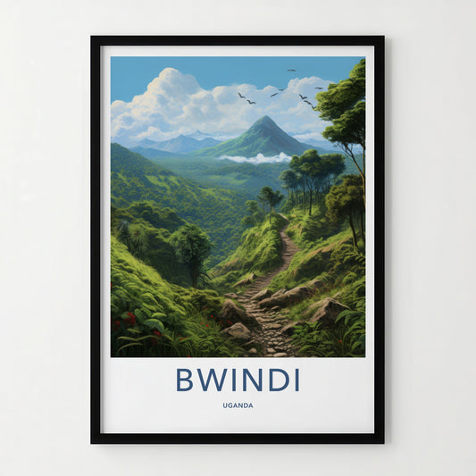 Bwindi Poster - Uganda Travel Art - Vibrant Forest Trail Home Decor