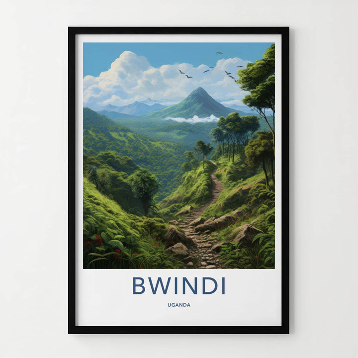 Bwindi Poster - Uganda Travel Art - Vibrant Forest Trail Home Decor