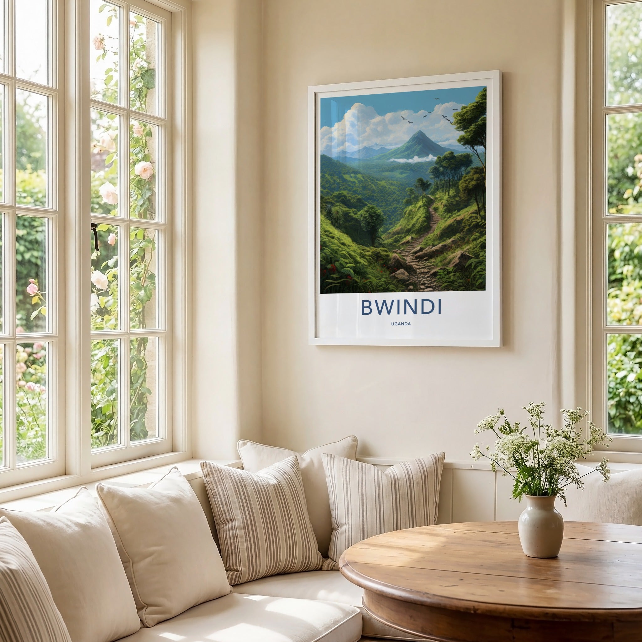 Bwindi Poster - Uganda Travel Art - Vibrant Forest Trail Home Decor