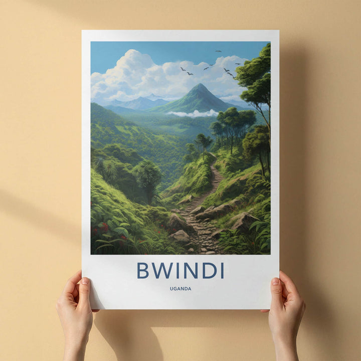 Bwindi Poster - Uganda Travel Art - Vibrant Forest Trail Home Decor