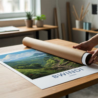 Bwindi Poster - Uganda Travel Art - Vibrant Forest Trail Home Decor